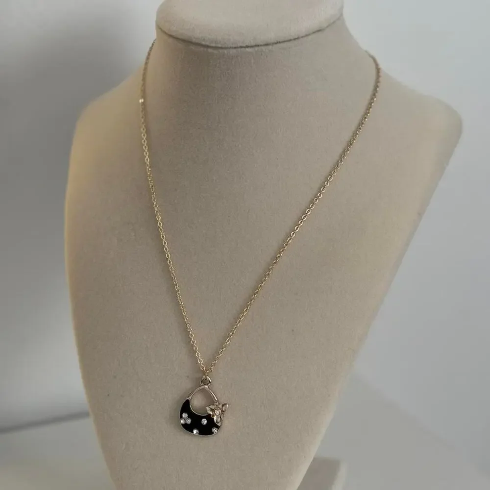 Black moon necklace with white - Picture 5 of 5